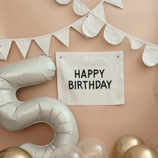 Imani Collective Décor "Happy Birthday" Organic Canvas Banner