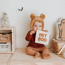 Imani Collective Décor "Hey Boo" Hang Sign by Imani Collective "Boo" Organic Canvas Hang Sign | Halloween Accessories for Kids | The Playful Peacock