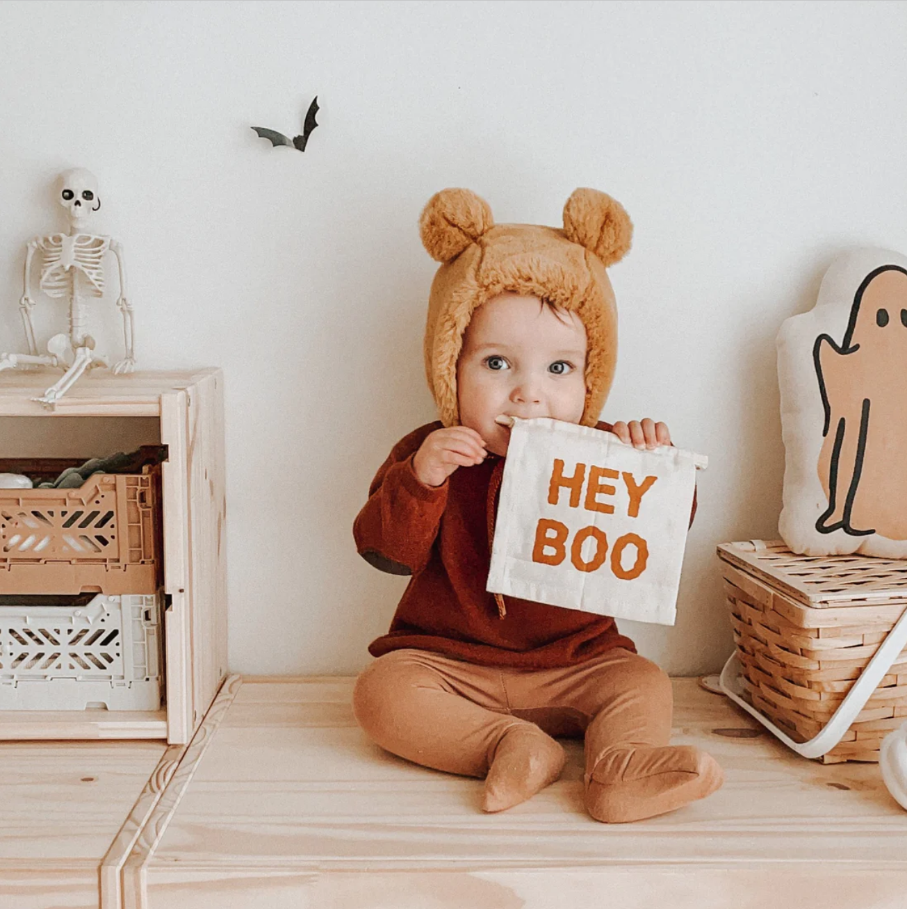 Imani Collective Décor "Hey Boo" Hang Sign by Imani Collective "Boo" Organic Canvas Hang Sign | Halloween Accessories for Kids | The Playful Peacock