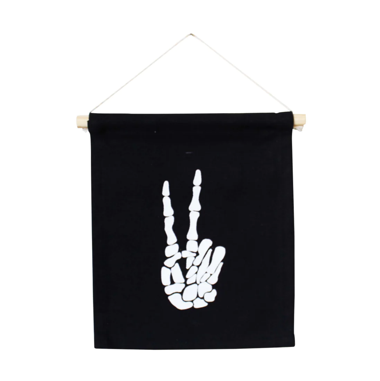 Imani Collective Décor Skeleton Peace Sign - Halloween Hang Sign by Imani Collective Organic Canvas Skeleton Hang Sign - Halloween Decor for Kids | Sustainable Toy Brand