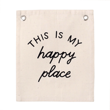 Imani Collective Décor "This is my Happy Place" Organic Canvas Banner