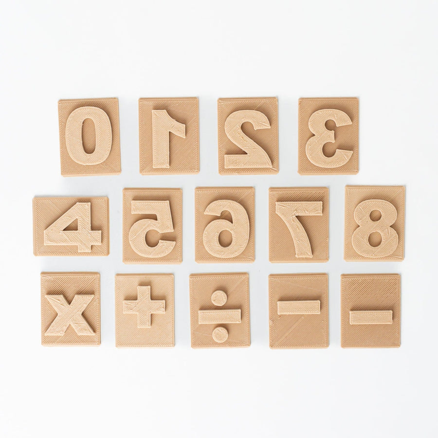 Kinfolk Pantry Sensory Play Numbers & Math's Eco Stamp Set