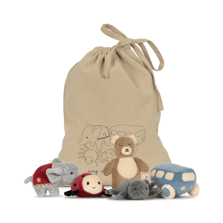 Konges Slojd Sale Sing Along Activity Toys (Set of 5) by Konges Slojd Velour Musical Activity Toy Set | Soft Toys for Sensory Exploration & Musical Delight