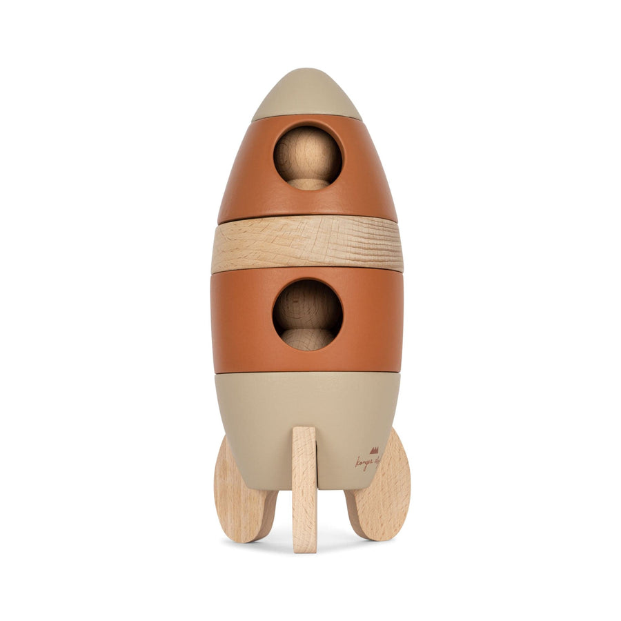 Konges Slojd Building & Stacking Wooden Stacking Rocket by Konges Sløjd Wooden Stacking Rocket Toy | Space Toy Rocket