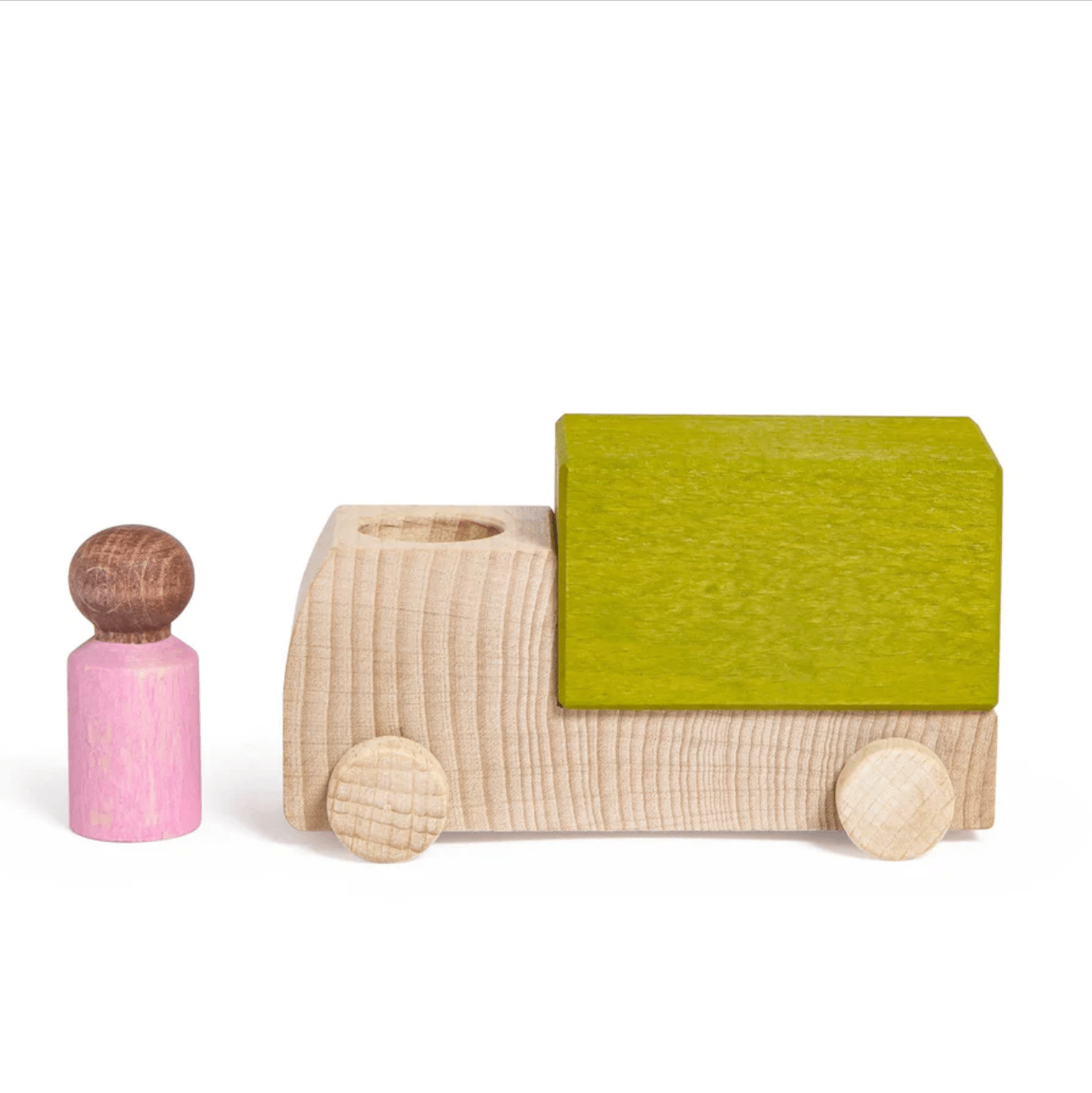 Lubulona sale Lubulona Lime Green Truck with Figure Green Wooden Truck with Figure | Lubulona | Wooden Toys