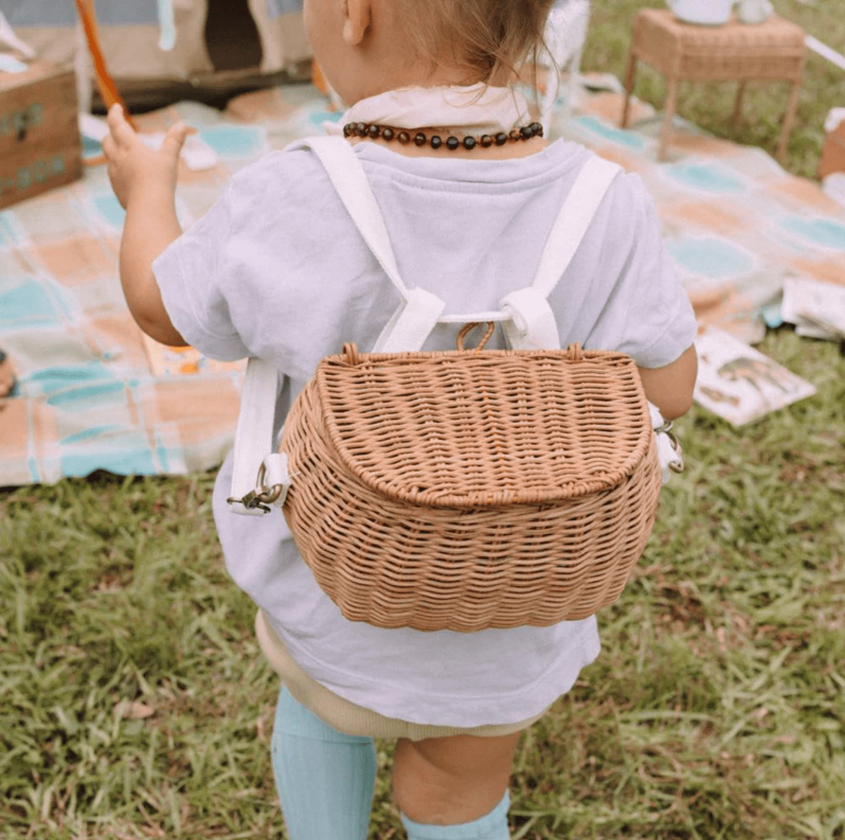 Olli Ella Rattan Mini Chari Rattan Bag (Natural) by Olli Ella Natural Rattan Berry Basket I Rattan Nursery Decor