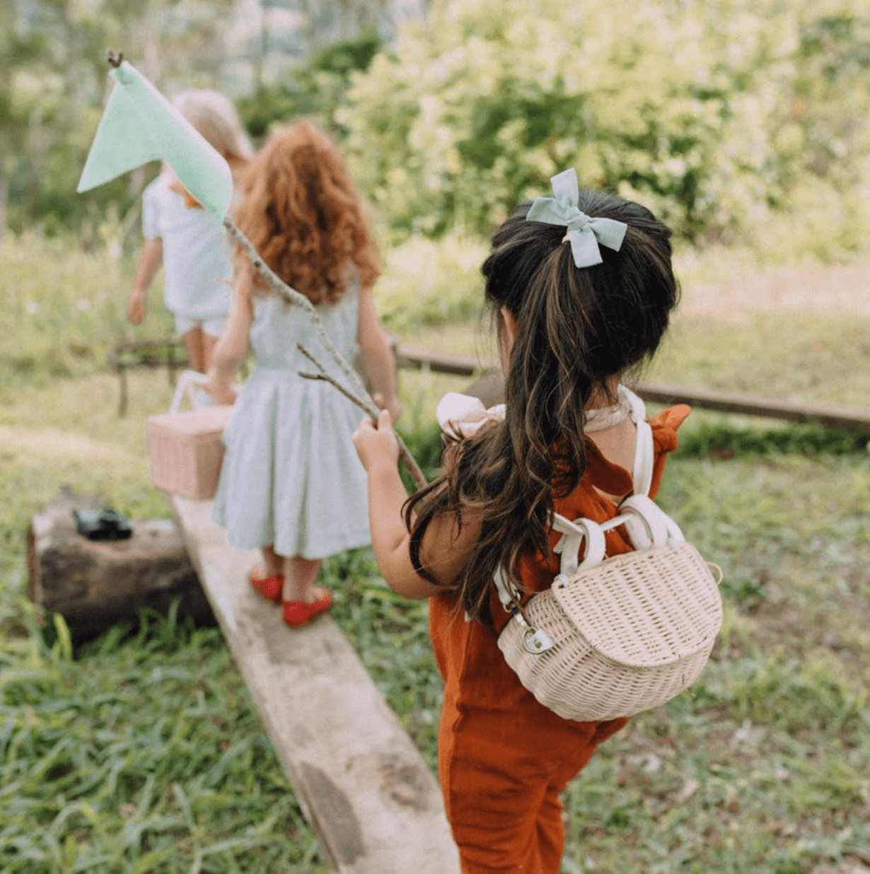 Olli Ella Rattan Mini Chari Rattan Bag (Straw) by Olli Ella Handmade Rattan Bag - Versatile & Sustainable Kids' Accessory | The Playful Peacock