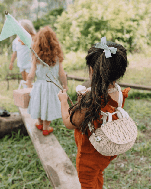 Olli Ella Rattan Mini Chari Rattan Bag (Straw) by Olli Ella Handmade Rattan Bag - Versatile & Sustainable Kids' Accessory | The Playful Peacock