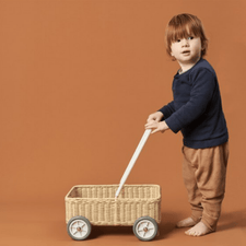 Olli Ella Rattan Rattan Wamble Walker (Straw) by Olli Ella Wamble Walker: Handmade Rattan Toy for Toddlers | Sustainable Kids' Decor