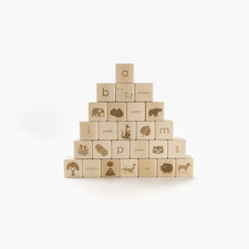 Sabo Concept Building & Stacking Handmade Wooden Alphabet Blocks (Set of 26) Set of 26 Handmade Wooden Alphabet Blocks | Educational Toys | The Playful Peacock