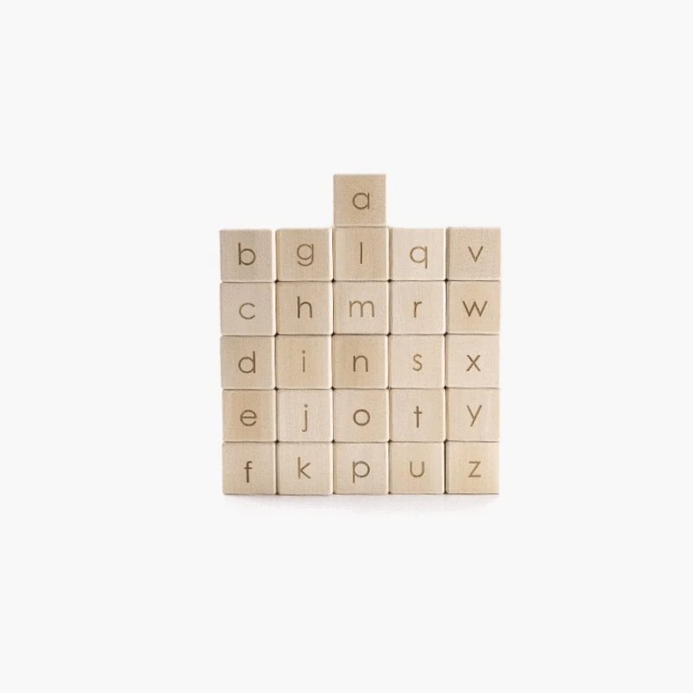 Sabo Concept Building & Stacking Handmade Wooden Alphabet Blocks (Set of 26) Set of 26 Handmade Wooden Alphabet Blocks | Educational Toys | The Playful Peacock