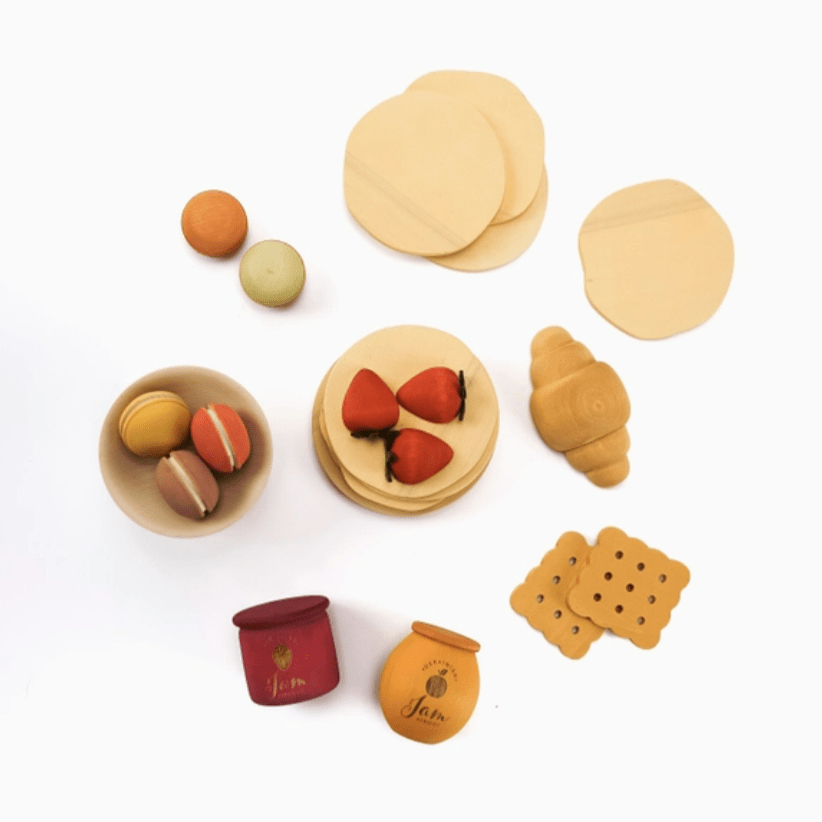 Sabo Concept Toy Food Handmade Wooden Play Food Set (Desserts) by Sabo Concept Handmade Wooden Toy Pizza I Eco-Friendly Pretend Play Pizza Toy for Kids