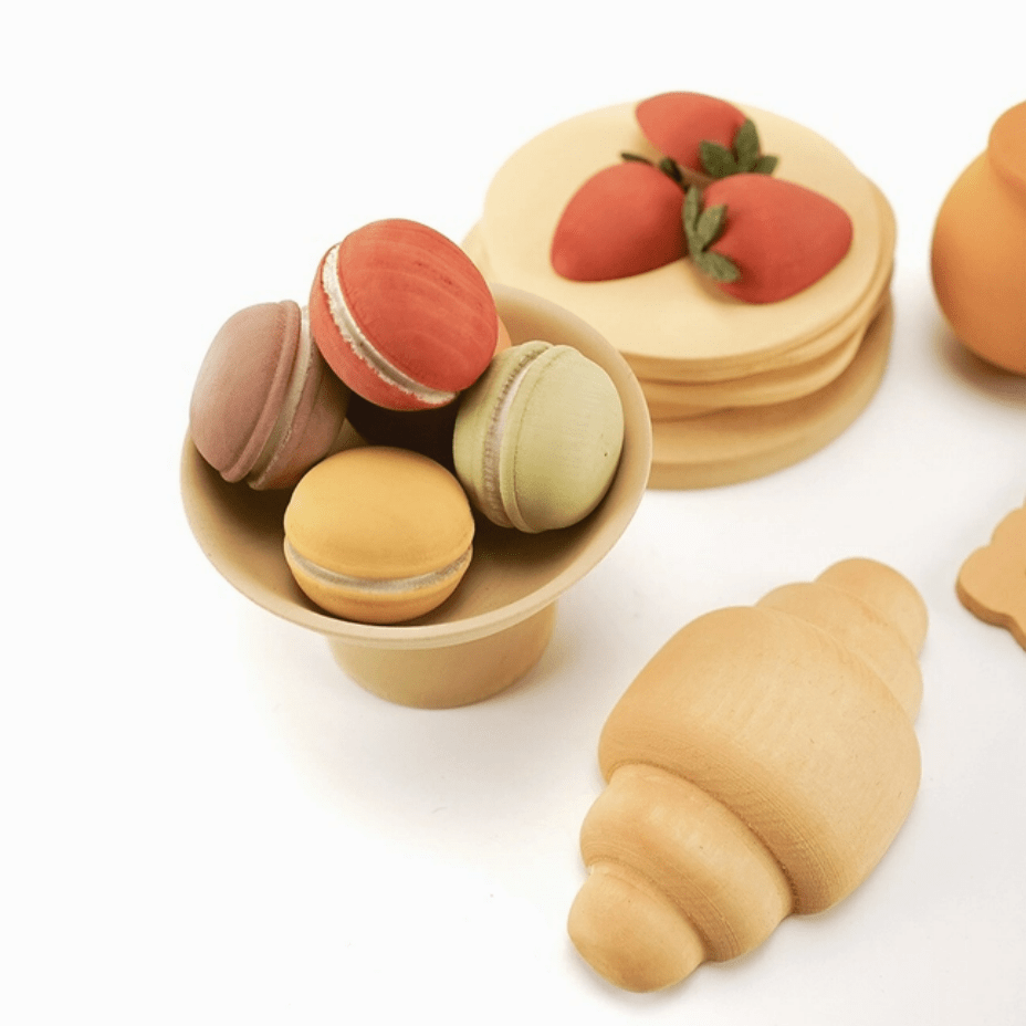 Kids wooden play food deals
