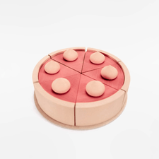Sabo Concept Toy Food Handmade Wooden Toy Cake (Pink) by Sabo Concept Handmade Wooden Toy Chocolate Cake - Creative Play for Kids | Unique Imaginative Cake Set