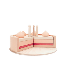 Sabo Concept Toy Food Handmade Wooden Toy Cake (Pink) by Sabo Concept Wooden Toy Pink Cake | Pretend Play Cake Set I The Playful Peacock