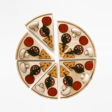 Sabo Concept Toy Food Handmade Wooden Toy Pizza Wooden Vegetable Toys | Pretend Play Vegetable Toy Set 