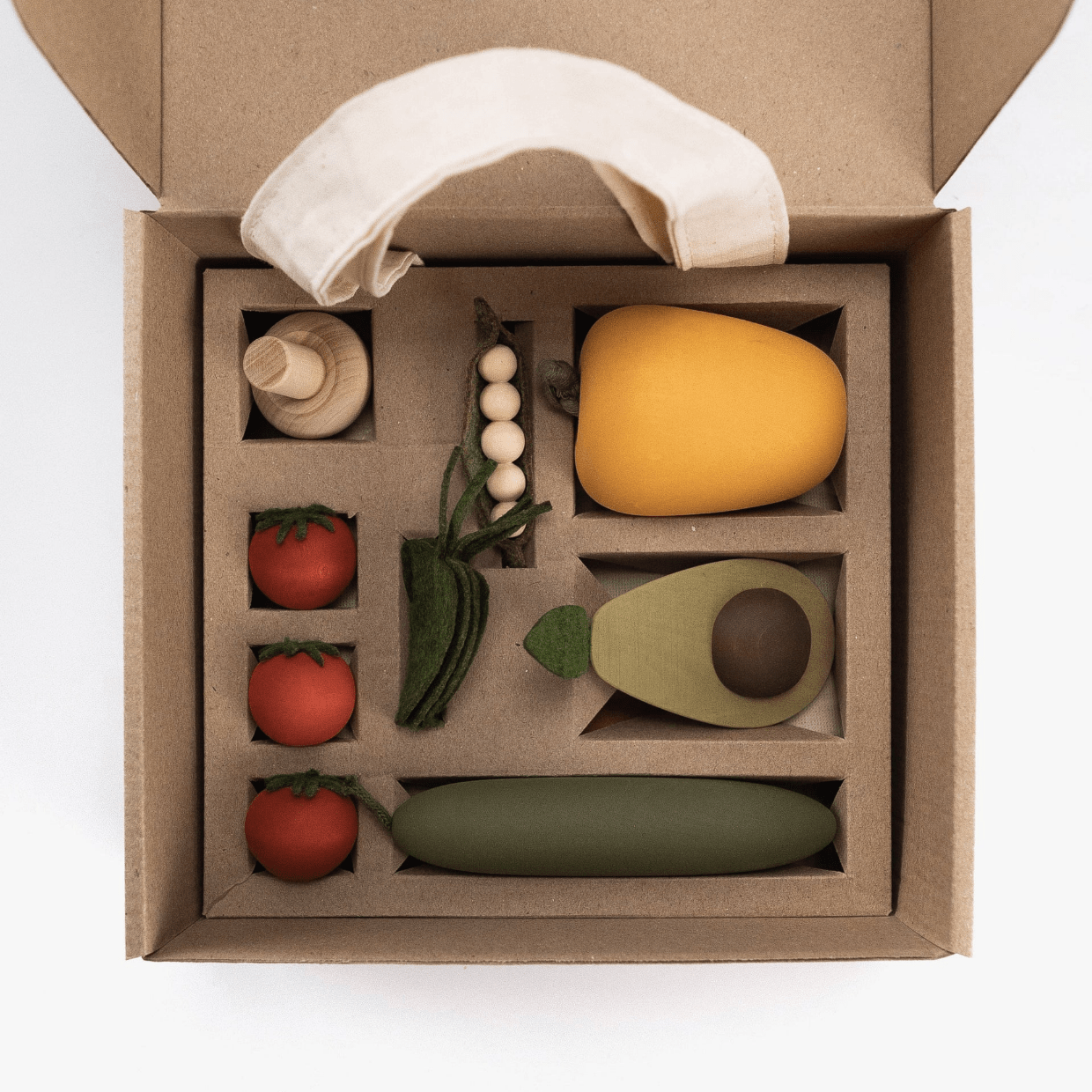 Sabo Concept Toy Food Handmade Wooden Toy Vegetable Set (Salad)