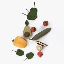 Sabo Concept Toy Food Handmade Wooden Toy Vegetable Set (Salad) Wooden Vegetable Toys | Pretend Play Salad Toy Set 