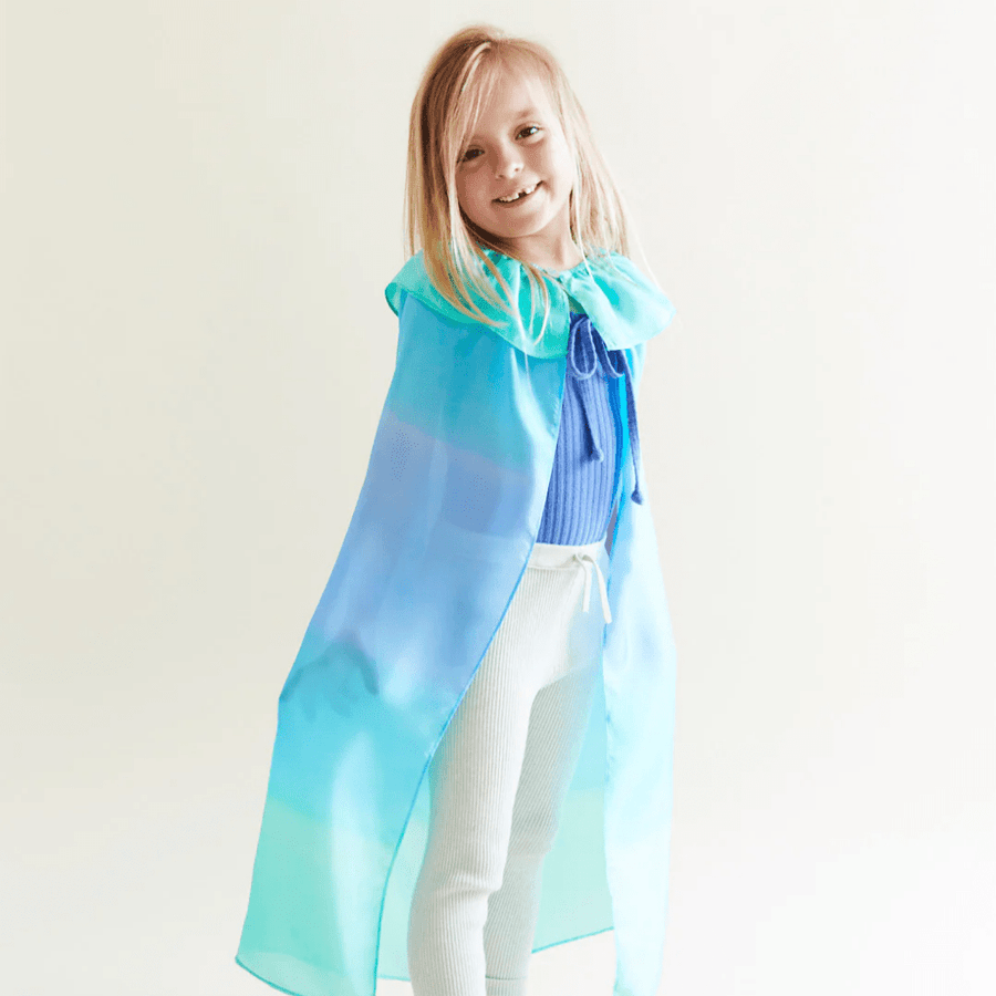 Sarah's Silks Dress Up Play Dress-Up Silk Play Cape (Sea - Mermaid Collection) Mermaid Cape I 100% Silk Capes for Dress Up & Pretend Play