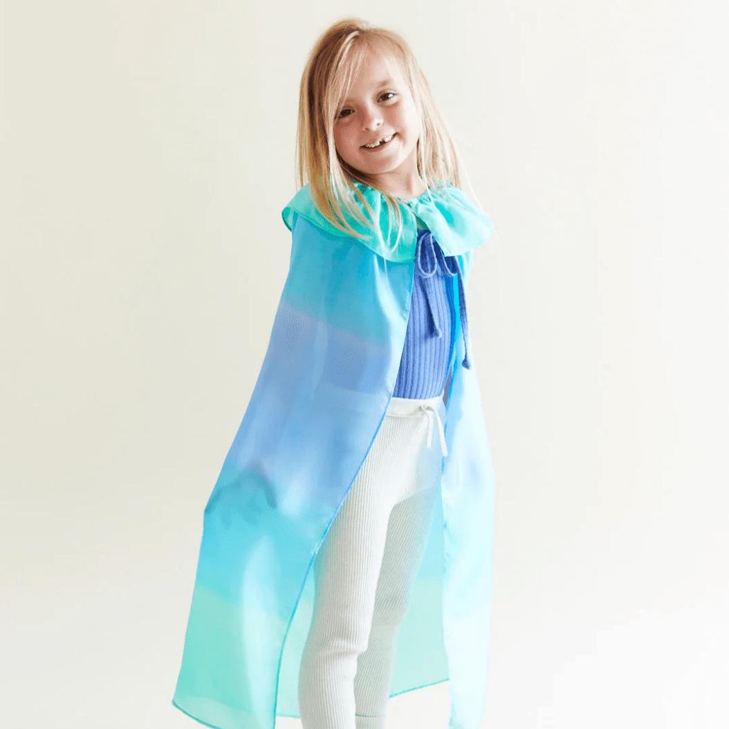 Sarah's Silks Dress Up Play Dress-Up Silk Play Cape (Sea - Mermaid Collection) Mermaid Cape I 100% Silk Capes for Dress Up & Pretend Play