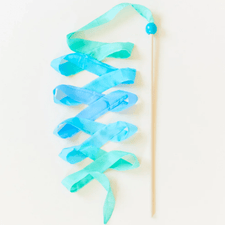 Sarah's Silks Dress Up Play Large Silk & Wood Streamer (Sea) by Sarah's Silks Mini Sea Streamer I Silk & Wood Birthday Wand