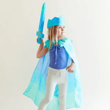 Sarah's Silks Dress Up Play Silk Covered Toy Sword (Mermaid Collection - Sea)