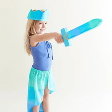 Sarah's Silks Dress Up Play Silk Covered Toy Sword (Mermaid Collection - Sea)