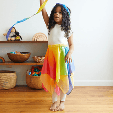 Sarah's Silks Dress Up Play Silk Fairy Skirt (Rainbow) Rainbow Fairy Skirt I 100% Silk Dress-Up for Pretend Play