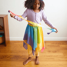 Sarah's Silks Dress Up Play Silk Fairy Skirt (Rainbow) Rainbow Fairy Skirt I 100% Silk Dress-Up for Pretend Play