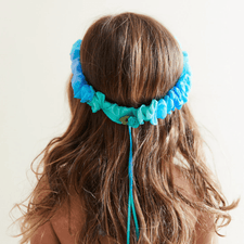 Sarah's Silks Dress Up Play Silk Garland (Mermaid Collection  - Sea) Mermaid Headband I Silk Garland for Dress Up & Pretend Play