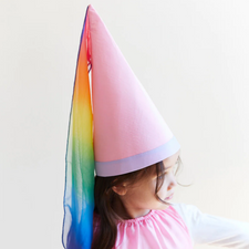 Sarah's Silks Dress Up Play Silk Princess Hat by Sarah's Silks 100% Silk Fairy Dress in Pink | Magical Costume for Kids