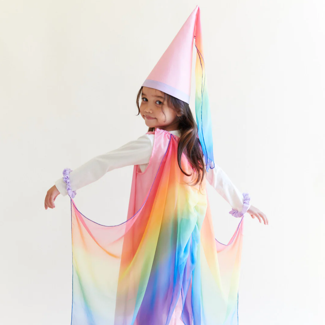 Sarah's Silks Dress Up Play Silk Princess Hat by Sarah's Silks 100% Silk Fairy Dress in Pink | Magical Costume for Kids