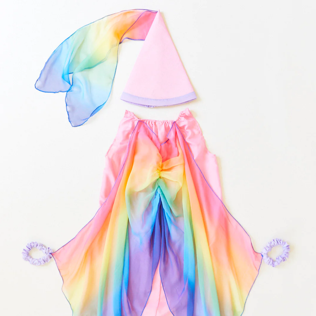 Sarah's Silks Dress Up Play Silk Princess Hat by Sarah's Silks 100% Silk Fairy Dress in Pink | Magical Costume for Kids