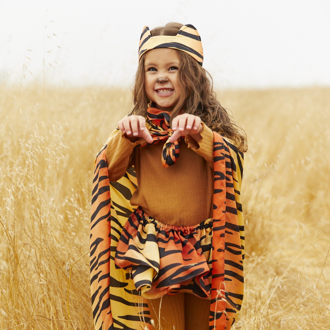 Sarah's Silks Dress Up Play Tiger Dress-up Set by Sarah's Silks 100% Silk Tiger Dress Up Set | Kids Tiger Costume for Magical Play