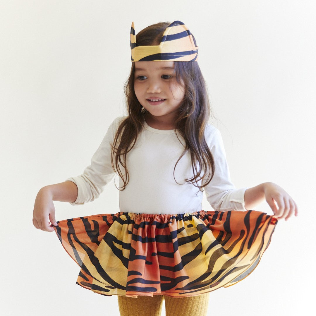 Sarah's Silks Dress Up Play Tiger Dress-up Set by Sarah's Silks 100% Silk Tiger Dress Up Set | Kids Tiger Costume for Magical Play