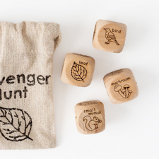Wooden Nature Scavenger Hunt Dice (Set of 4)