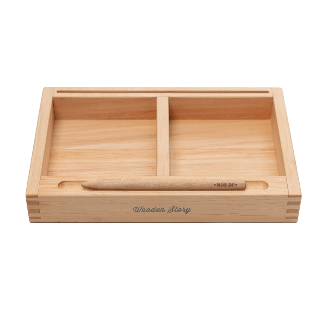 Wooden Story Building & Stacking Handmade Montessori Learning Tray (2 Parts) by Wooden Story