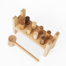 Wooden Story Wooden Toys Handmade Wooden Pound-a-Peg Toy (Natural)