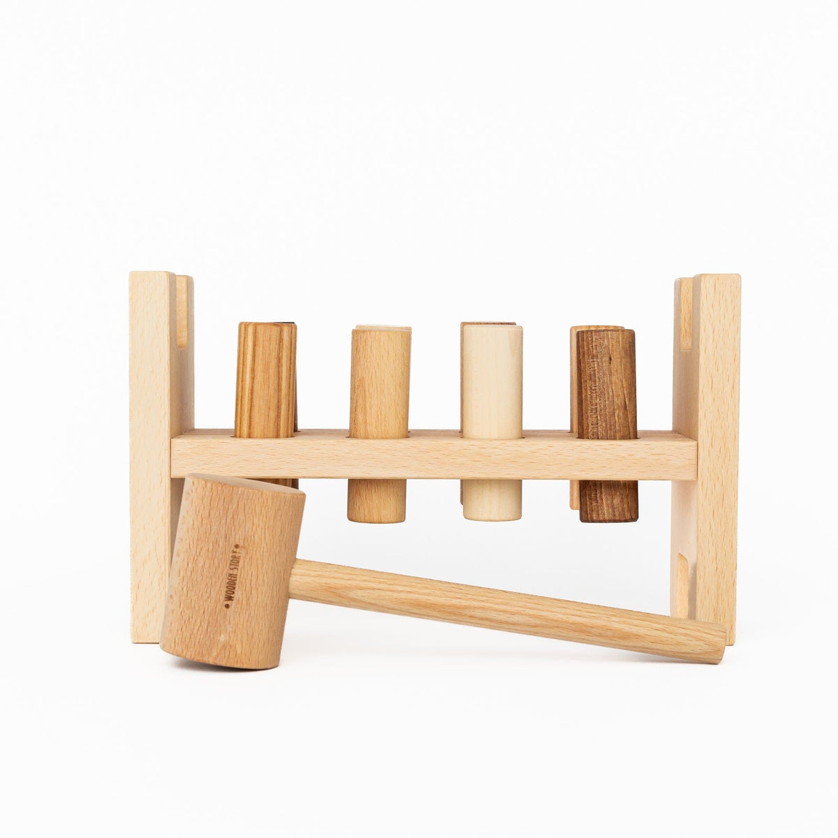 Wooden Story PoundaPeg Toy (Natural) The Playful Peacock