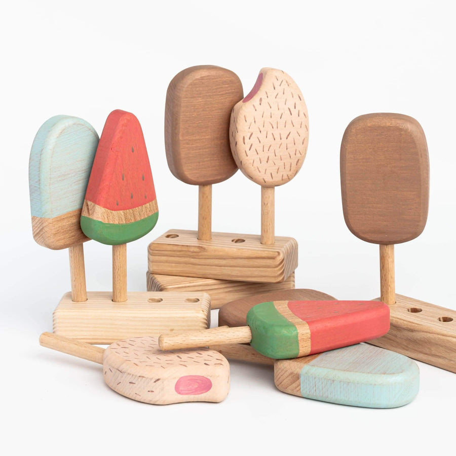 4OurBaby Wooden Toys Handmade Wooden Ice Cream Set