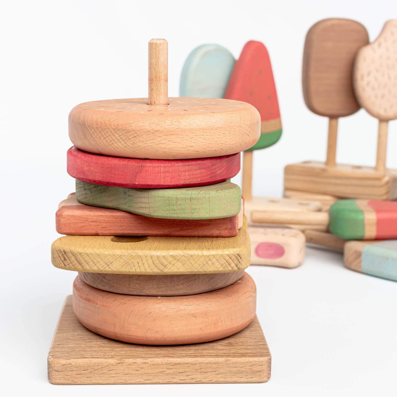 4OurBaby Building & Stacking Wooden Hamburger Stacking Toy
