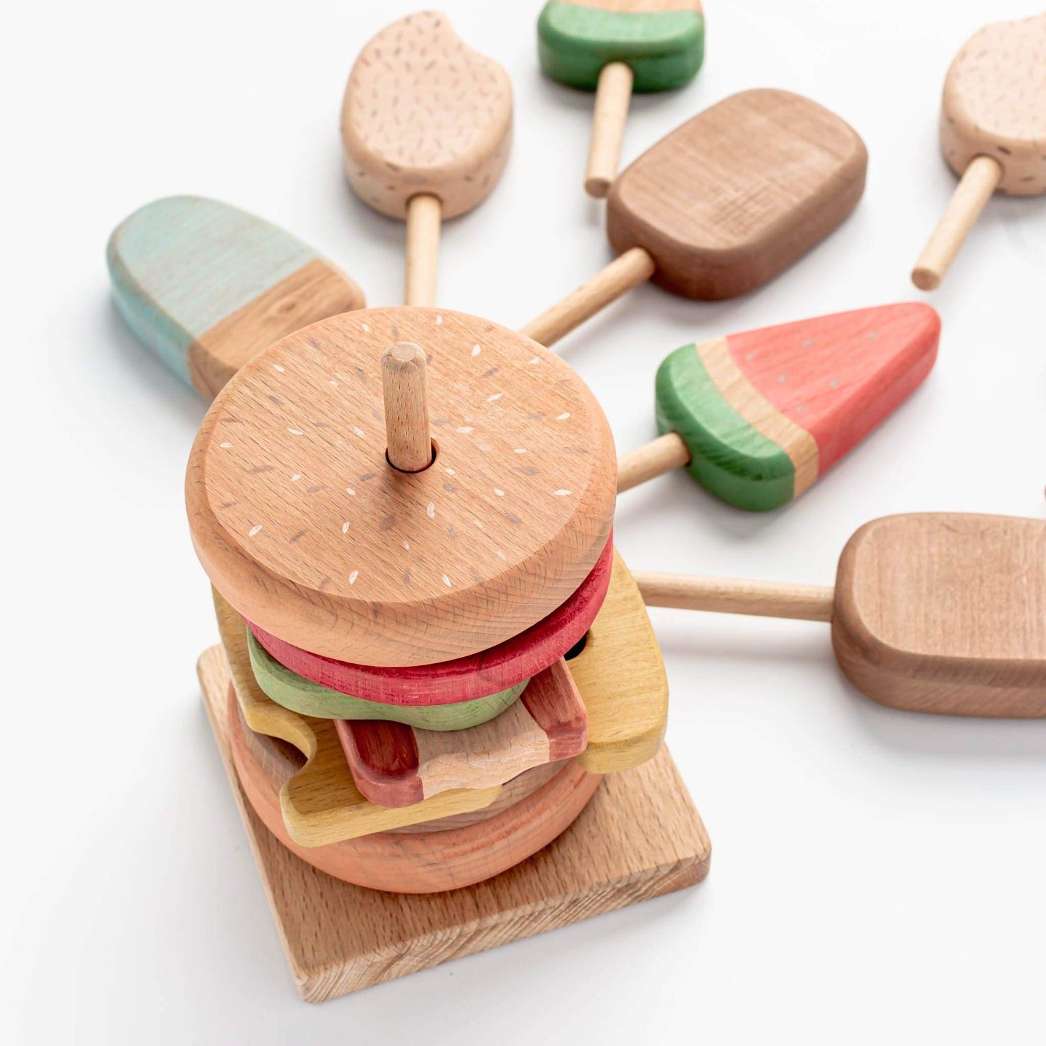 4OurBaby Building & Stacking Wooden Hamburger Stacking Toy