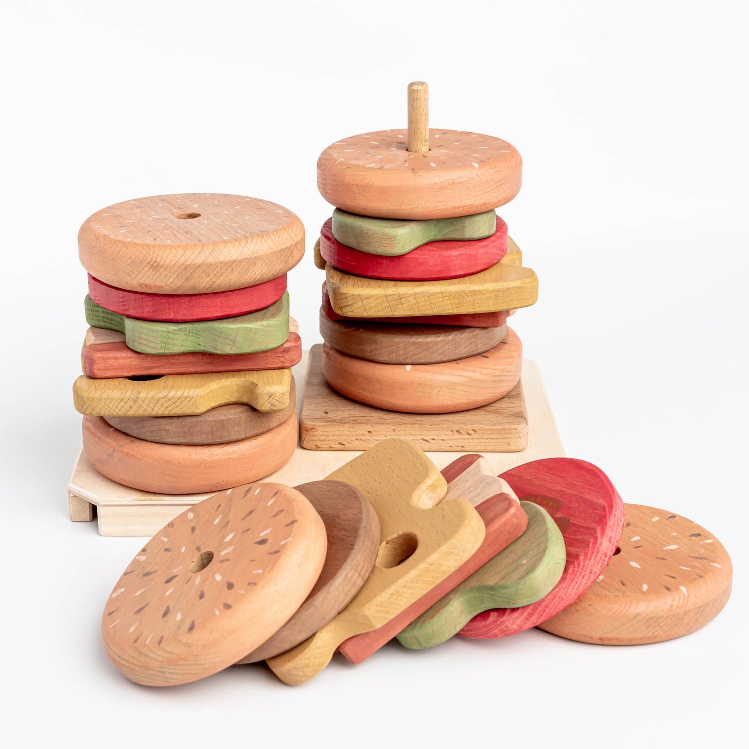 4OurBaby Building & Stacking Wooden Hamburger Stacking Toy