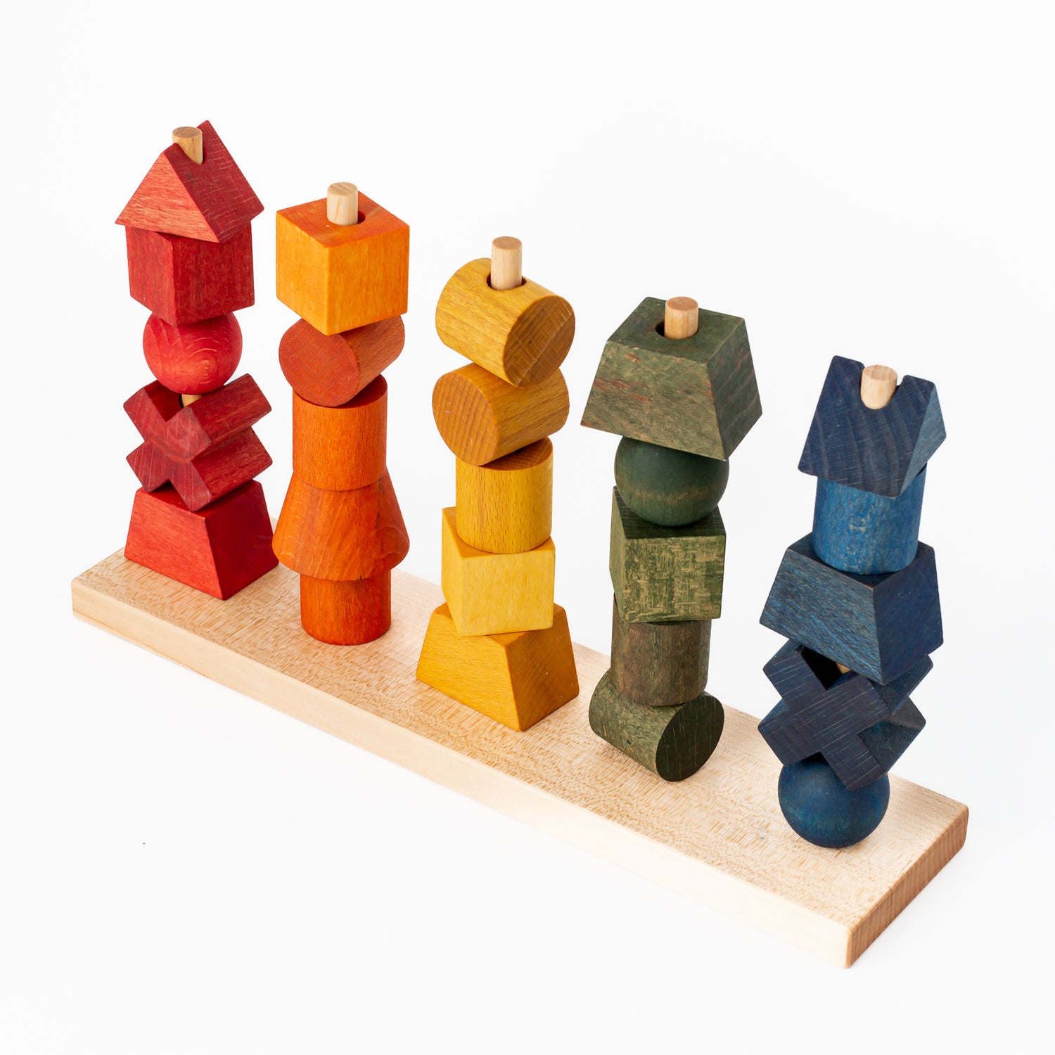 Handmade Wooden Stacking Toy (Colour)