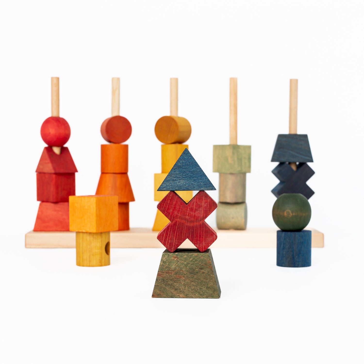 Handmade Wooden Stacking Toy (Colour)