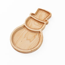 Aw & Co. Sensory Play Wooden Snow Person Plate / Sensory Tray (Made in Canada)
