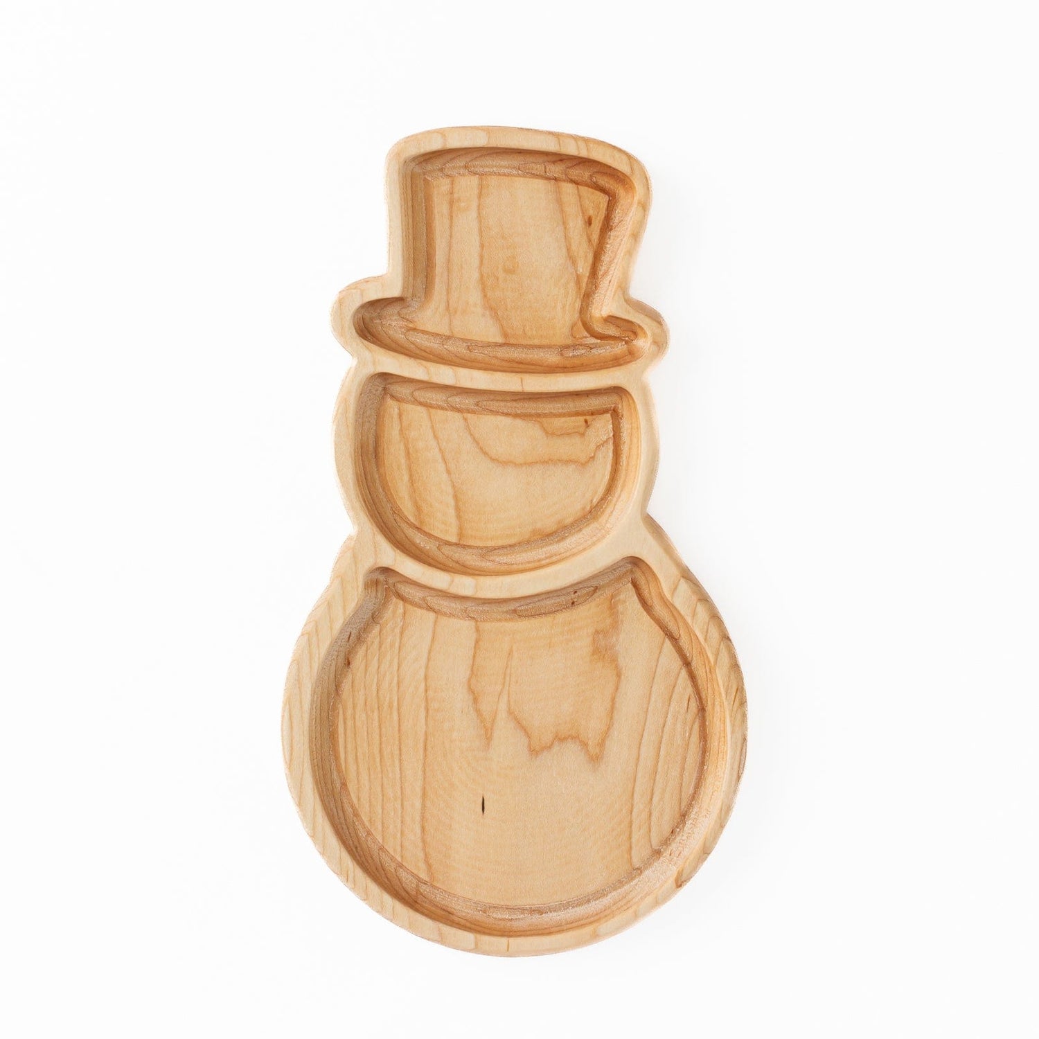 Aw & Co. Sensory Play Wooden Snow Person Plate / Sensory Tray (Made in Canada)