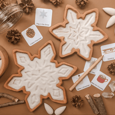 Aw & Co. Sensory Play Wooden Snowflake Plate / Sensory Tray (Made in Canada)