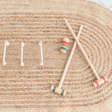 Beige Bois Wooden Toys Handmade Wooden Toddler Croquet Set