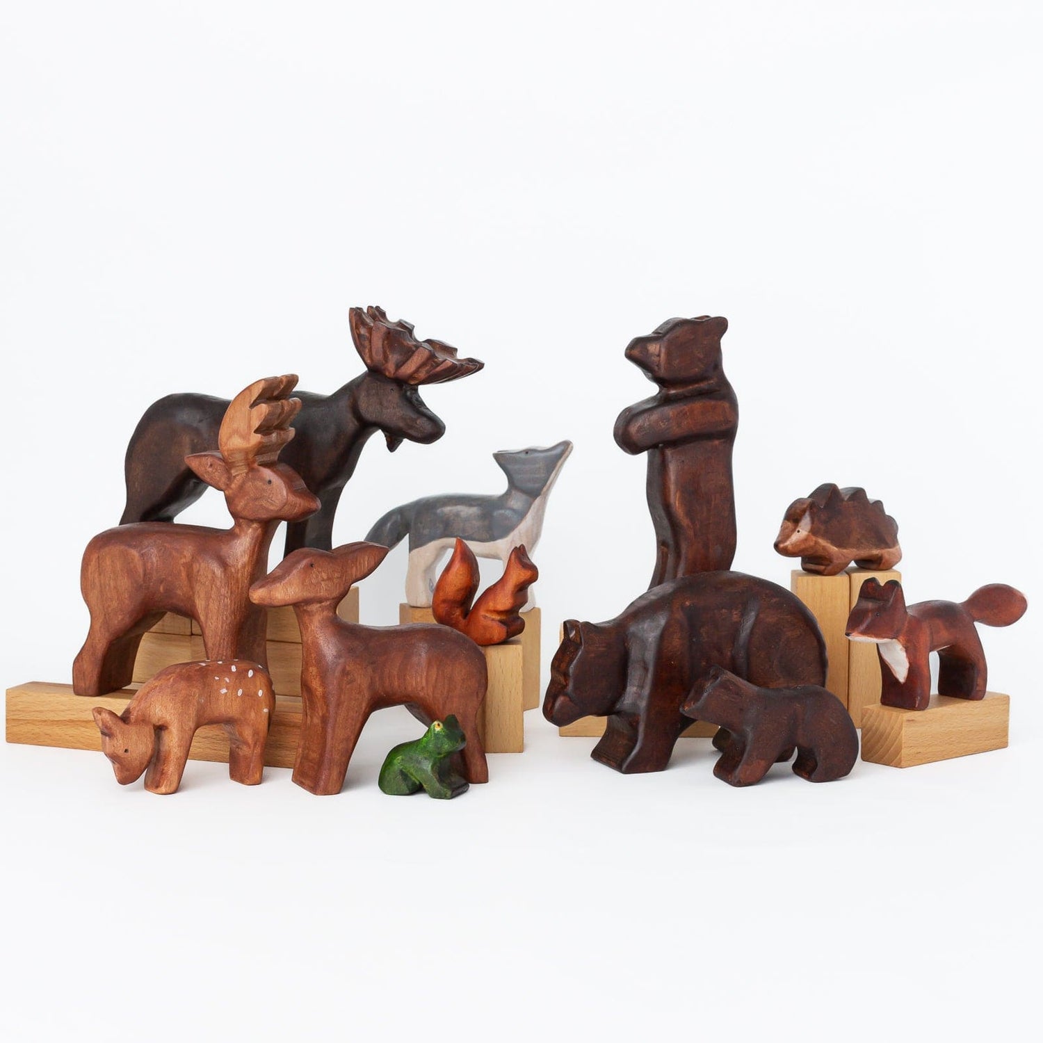 Bumbleberry Toys Wooden Animals "Benjamin Bear" Wooden Animal Toy (Handmade in Canada)